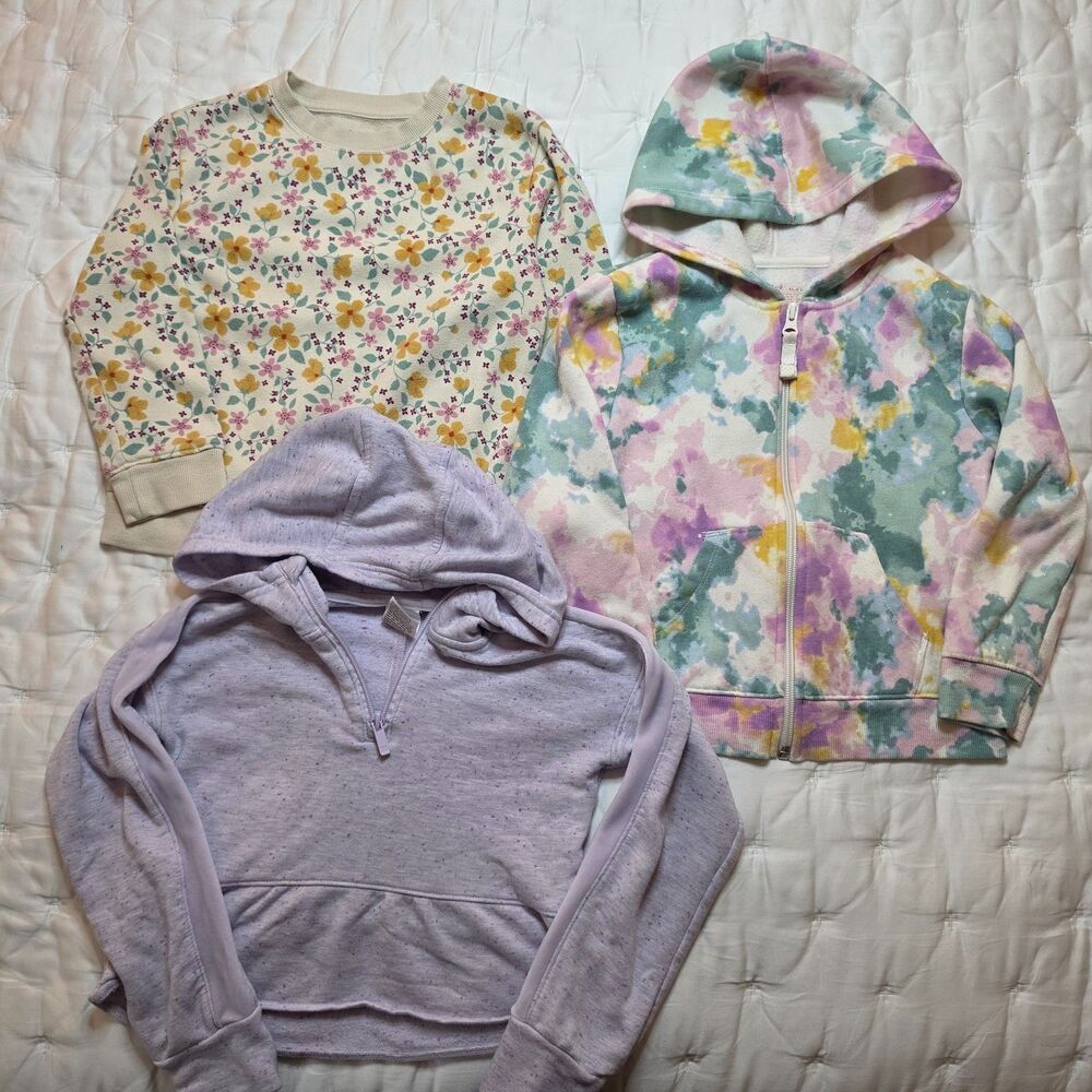 Cat & Jack Girls Sweatshirt and Zip up Bundle XS